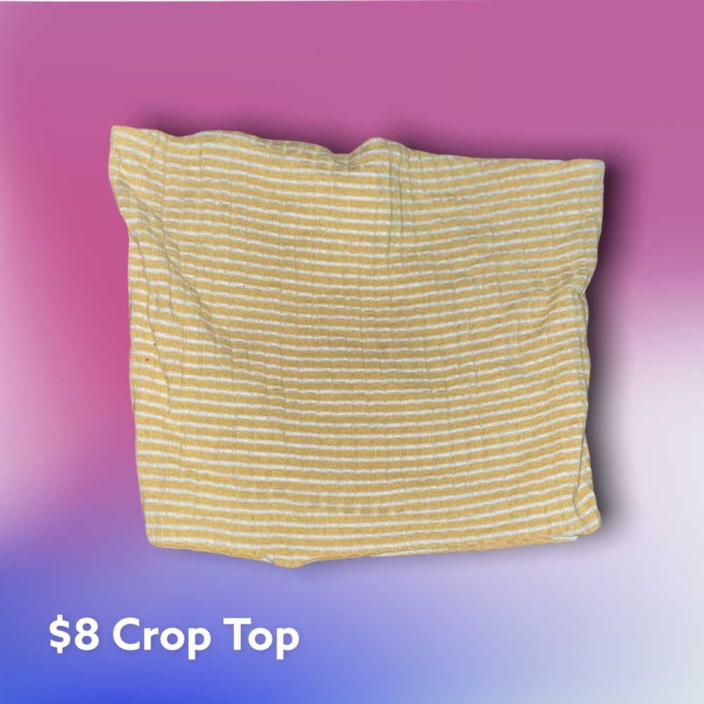 Yellow Striped Crop Top